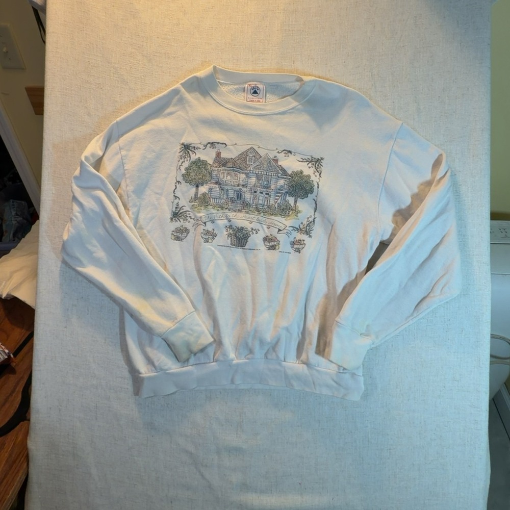 Delta Fifty-Fifty Vintage Crewneck Sweatshirt White Size XL